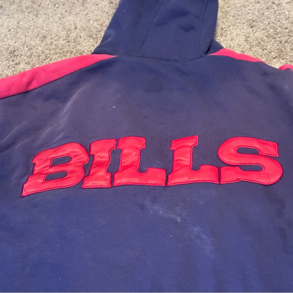 Vintage Buffalo Bills Hoodie Mens XL Blue Long Sleeve Full Zip Heavyweight NFL - Picture 5 of 16